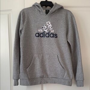 Adidas Heather Gray Hoodie, Size Medium